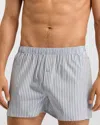 Hanro Men's Fancy Woven Cotton Boxers In Light Grey S