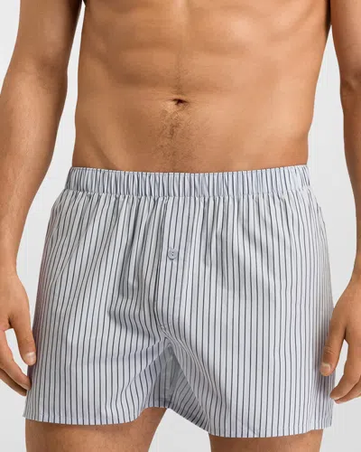 Hanro Men's Fancy Woven Cotton Boxers In Light Grey S