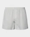 Hanro Fancy Woven Cotton Boxer In Light Stripe