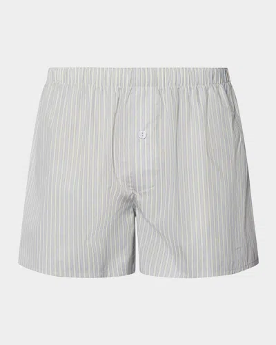 HANRO MEN'S FANCY WOVEN COTTON BOXERS