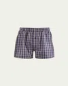 Hanro Men's Fancy Woven Cotton Boxers In Orange