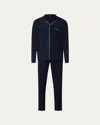 Hanro Men's Night & Day Knit Pajama Set In Deep Navy
