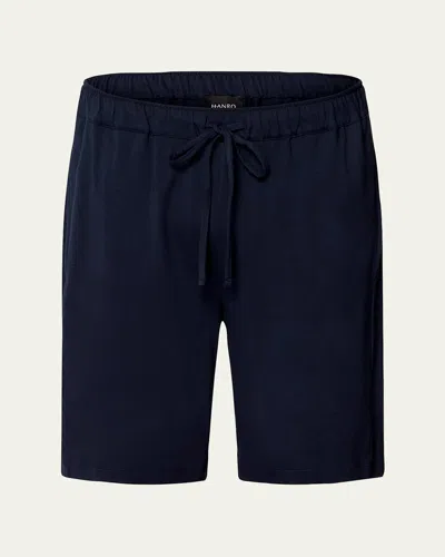 Hanro Men's Night Day Jersey Lounge Shorts In Blue