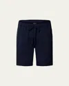 Hanro Natural Living Organic Cotton Drawstring Shorts In Blue