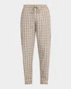 Hanro Men's Night Day Striped Lounge Pants In Amber Check