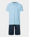 Hanro Cotton Night & Day Pyjama Set In Blue