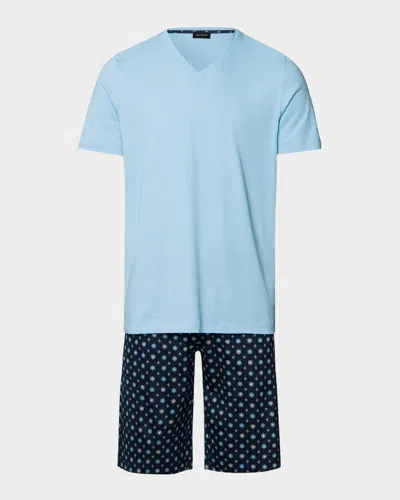 HANRO MEN'S NIGHTDAY JERSEY SHORT PAJAMA SET