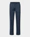 Hanro Night And Day Cotton Drawstring Pajama Pants In Regatta Tie Print