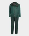 Hanro Selection Notch Collar Button Front Pajama Set In Laurel