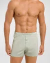 Hanro Men's Sporty Mercerized Cotton Boxers In Mineral Green