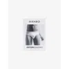 Hanro Mens  Cotton Essentials Logo-waistband Pack Of Two Stretch-cotton Briefs In Herbal Tea / Indigo