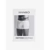 Hanro Mens  Cotton Essentials Logo-waistband Pack Of Two Stretch-cotton Trunks In Light Melange