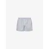 Hanro Mens Light Grey Stripe Fancy Relaxed-fit Cotton Boxer Shorts Xxl In Blue