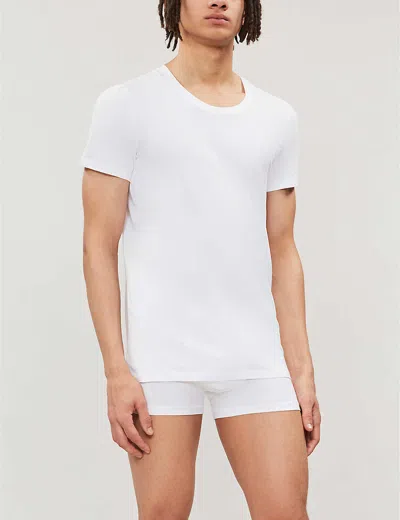 Hanro Cotton Pure Fitted Cotton Crew Neck T-shirt In Multi