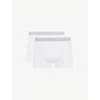Hanro Cotton-blend Essential Trunks In White/grey