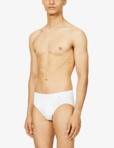 HANRO MENS NATURAL FUNCTION STRETCH-JERSEY BRIEFS WHITE,36551103