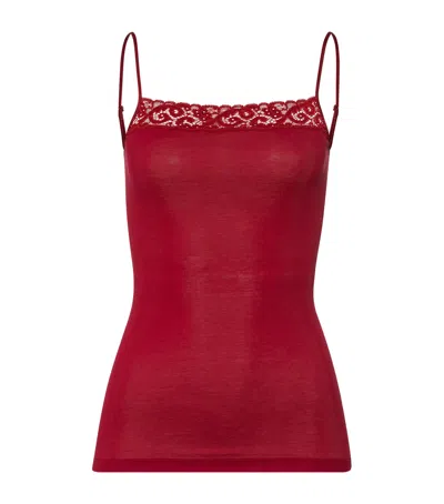 Hanro Mercerised Cotton Moments Camisole In Red