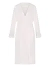 Hanro Michelle Lace-trim Belted Robe In White