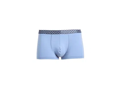 Hanro Micro Touch Boxer Brief W/ Printed Waistband In Blue