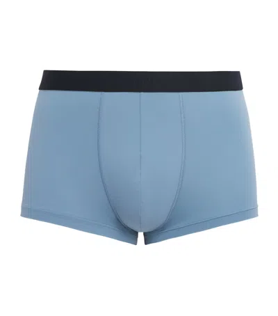 Hanro Micro-touch Boxer Briefs In Blue