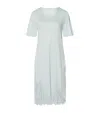 Shop Hanro Modal Lace-trim Melia Nightdress In Green