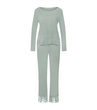 Hanro Modal Pyjama Set In Green