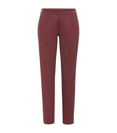 Hanro Modal-silk Grand Central Pyjama Trousers In Red