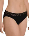Hanro Moments High-cut Lace-trim Briefs In Black