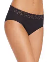 Hanro Moments High-cut Lace-trim Briefs In Black