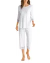 Hanro Moments Cropped Pajama Set In White