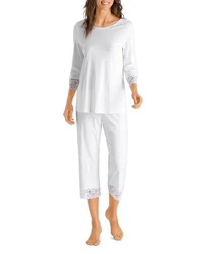 Hanro Moments Cropped Pajama Set In White
