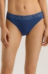 Hanro Moments High Cut Bikini In True Navy