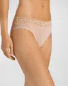 Hanro Moments High-cut Lace-trim Briefs In Beige