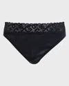 Hanro Moments High-cut Lace-trim Briefs In Black