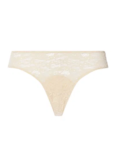Hanro Moments Lace Bikini In Gold