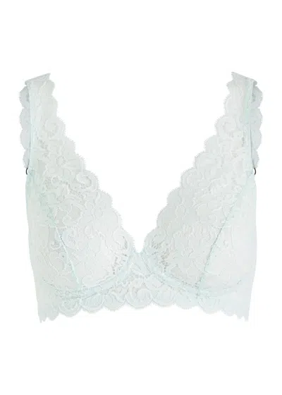 Hanro Moments Lace Soft-cup Bra In Light Blue