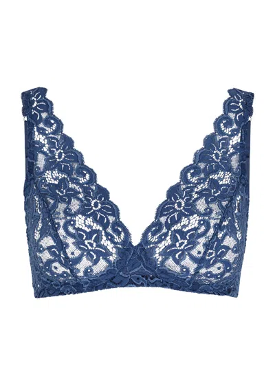 Hanro Moments Lace Soft-cup Bra In Navy