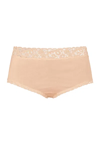 Hanro Moments Lace Trim Cotton Full Brief In Animal Print