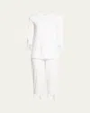 Hanro Moments Lace-trim Cropped Pajama Set In White