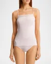 Hanro Moments Lace-trimmed Camisole In Honeydew