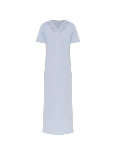Hanro Lace-trim Nightdress In Blue