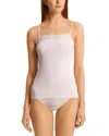 Hanro Moments Lace-trimmed Camisole In Honeydew