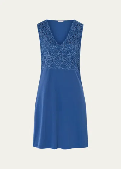 Hanro Moments Tank Gown In Blue