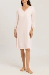 Hanro Cotton Lace Trim Nightgown In Crystal Pink