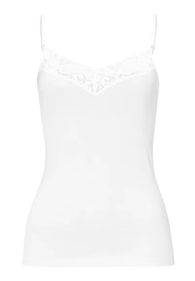 Hanro Moments V-neck Cotton Camisole In White