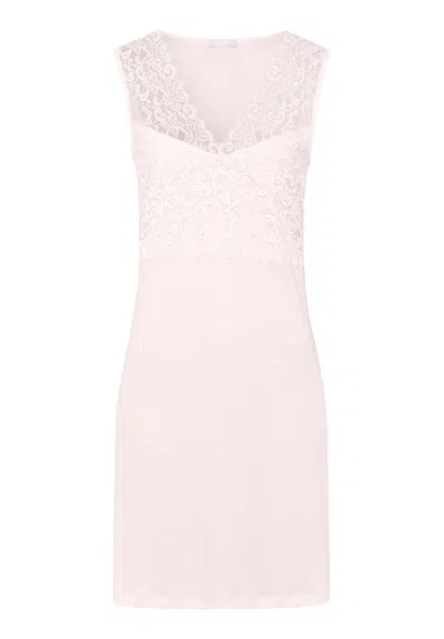 Hanro Moments V-neck Cotton Tank Nightgown In Pink