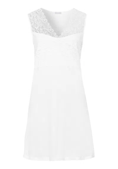 Hanro Moments V-neck Cotton Tank Nightgown In White