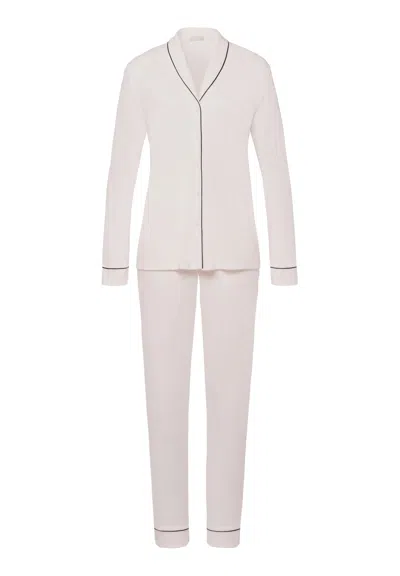 Hanro Natural Comfort Tencel™ Button Front Pajama Set In White