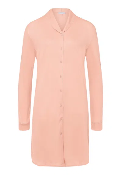 Hanro Natural Comfort Tencel™ Button Front Sleep Shirt In Pink