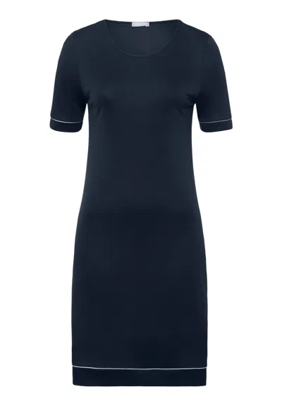 Hanro Natural Comfort Tencel™ Round Neck Nightgown In Blue